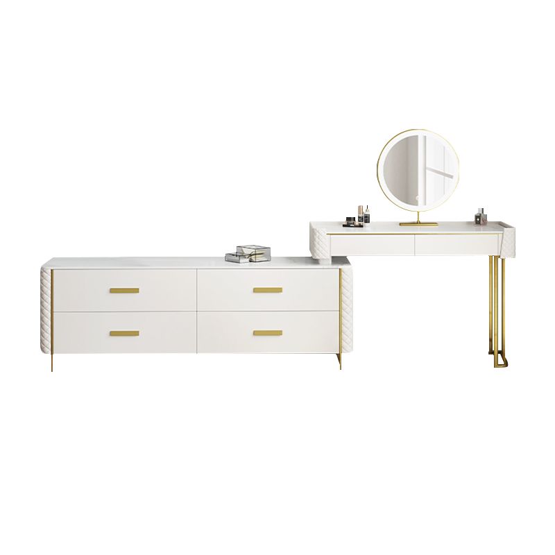 White Make-up Vanity 17.71" Wide Makeup Vanity Desk Table with 6 Drawers