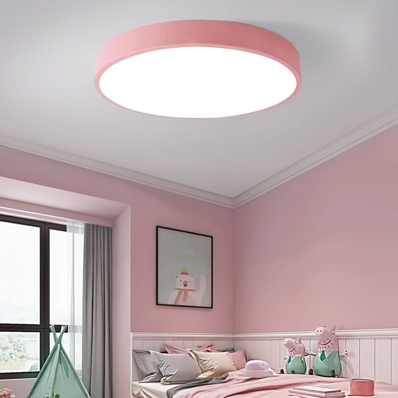 1-Light Round Flush Ceiling Light Fixture Modern Acrylic  Flush Light