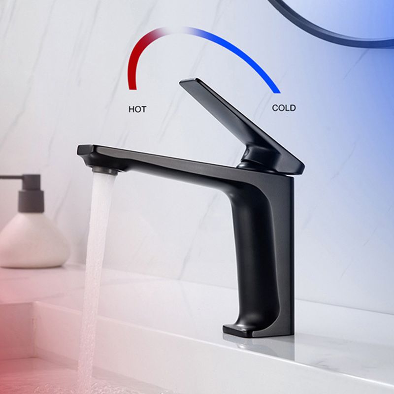 Modern Lavatory Faucet Brass Lever Handles Low Arc Bathroom Faucet