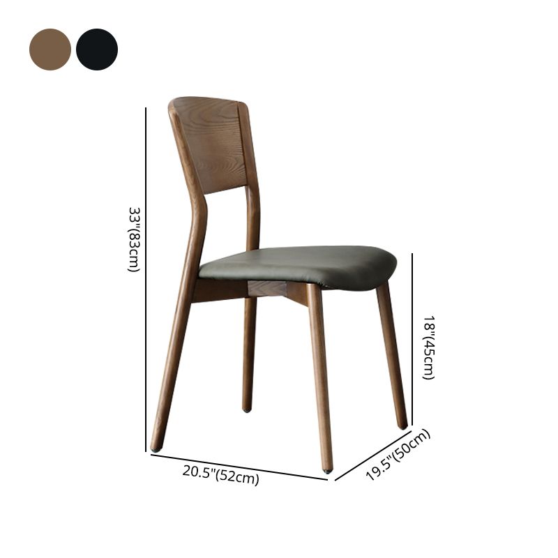 Silla lateral de comedor con respaldo abierto contemporáneo, sillas laterales de madera sin brazos con patas