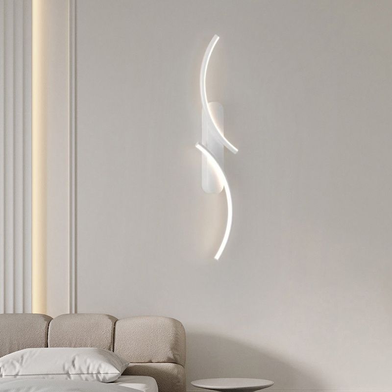 Metal Linear Shape Wall Mount Lighting Modern 2-Lights Wall Mount Light Fixture