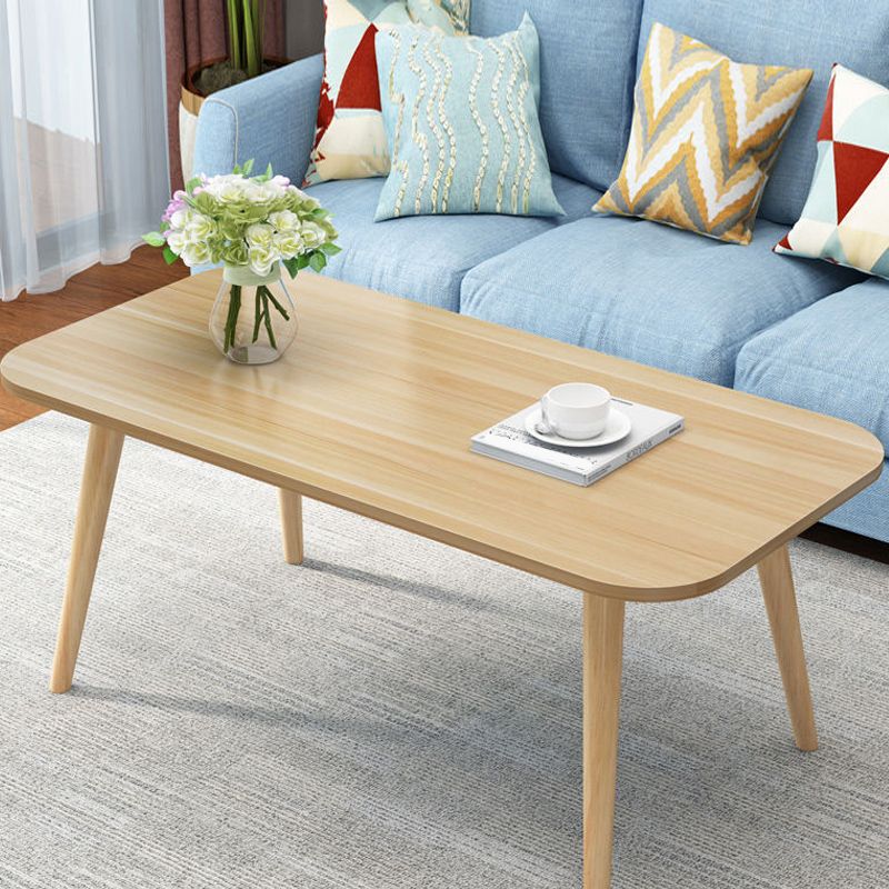 Modern 15.74" H Rectangle Coffee Table Wooden 4 Legs Cocktail Table