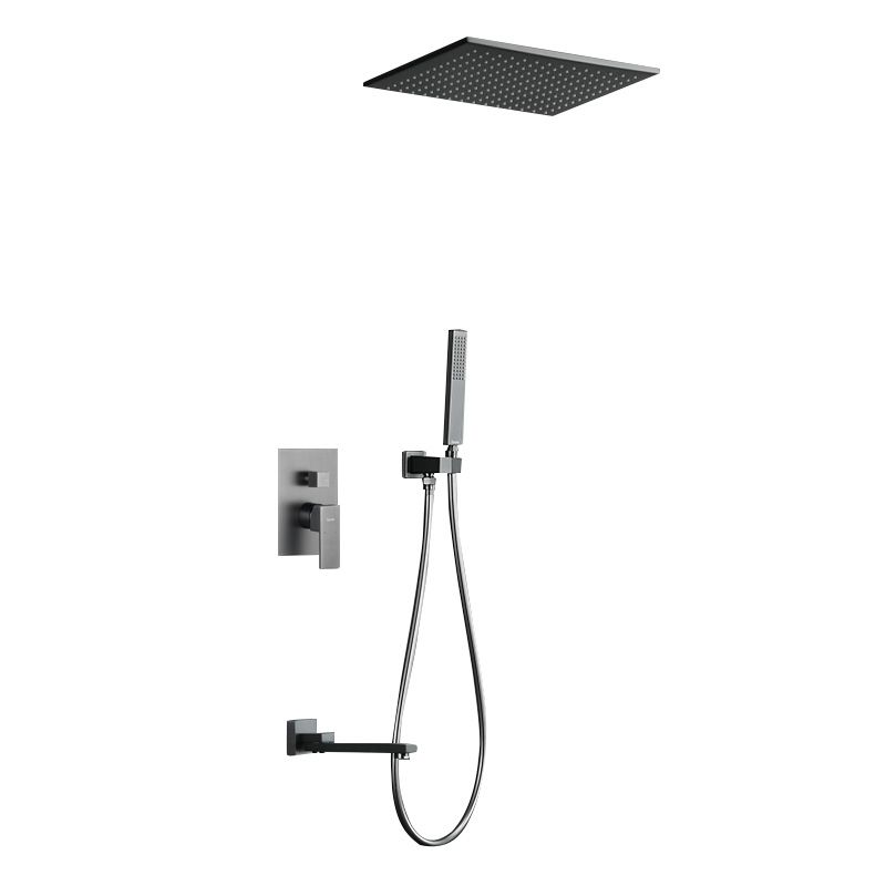 Modern Style Shower System Copper Rectangle Ceiling Mounted Shower System