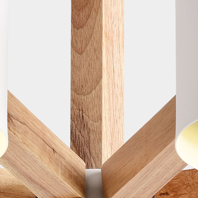 Nordic Modern Style Chandelier Lighting Fixtures Cylinder Wood Chandelier Lights