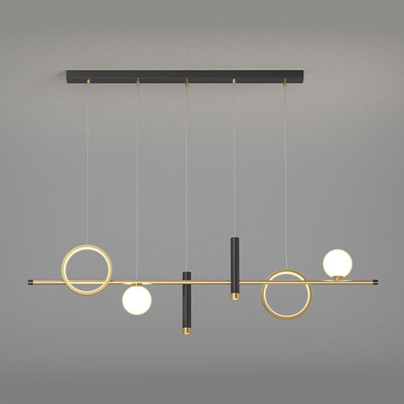 Linear Island Lighting Modern Metal Hanging Lights for Dining Room