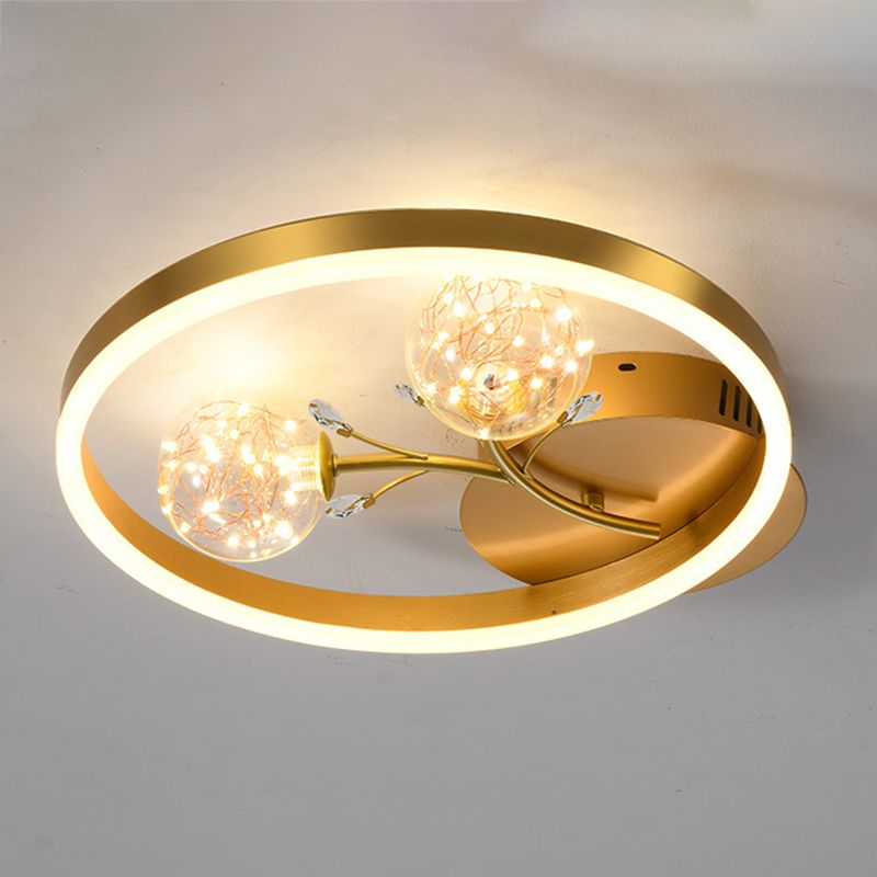 Moderner Stil Kugelform Deckenleuchte Glas 3 Licht Deckenleuchte für Wohnzimmer