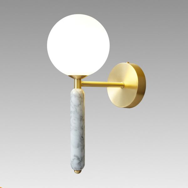 Zeitgenössische einfache Wandleuchte ein Kopf Marmorglas Wandmontage Leuchte für Wohnzimmer