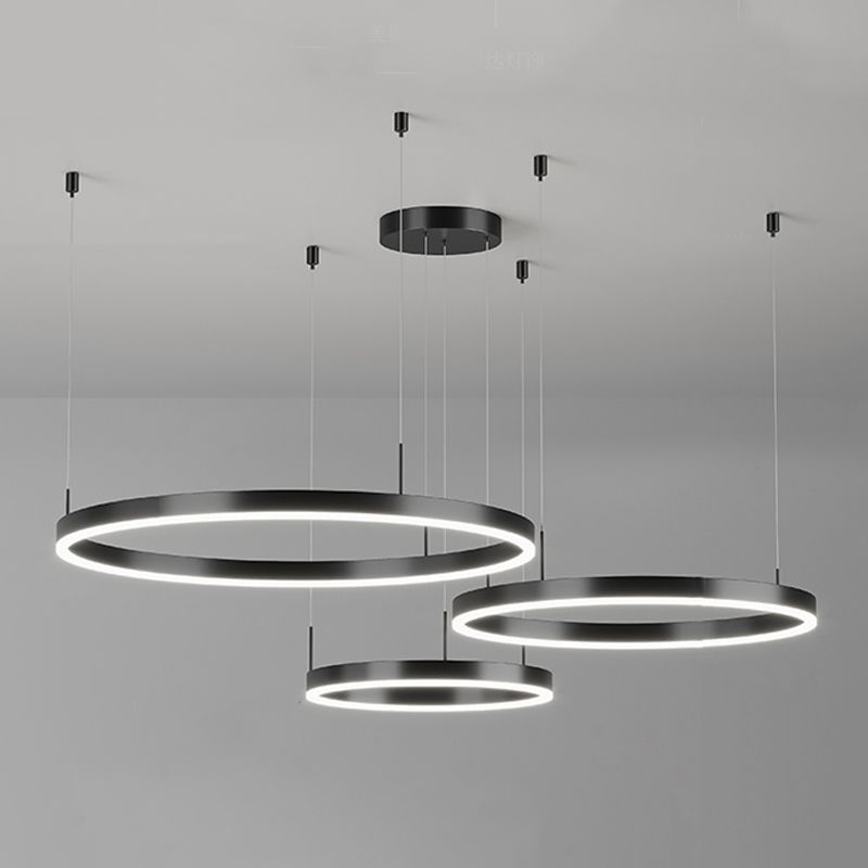 Multi-Tier Shape Chandelier Lights Modern Metal Chandelier Lighting Fixtures in Black