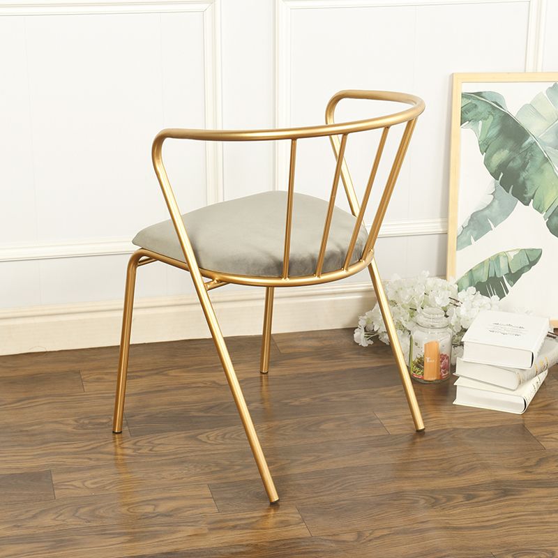 Contemporary Style Metal Dining Chairs Dining Armless Side Chairs for Kitchen