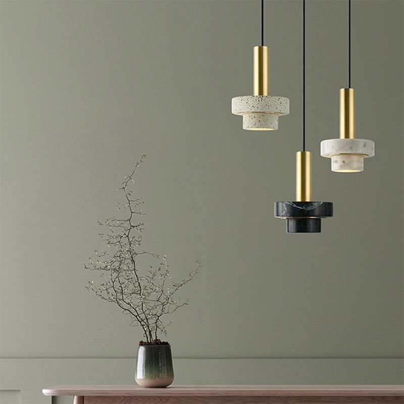 Tiered Pendant Light Fixture Minimalist Style Stone Ceiling Pendant Light for Bedroom