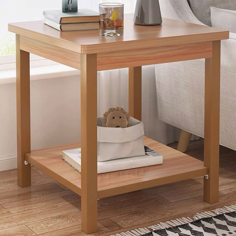 Modern Style Cocktail Table Artificial Wood Black/wood Color Square Coffee Table