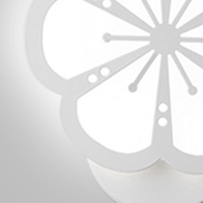 Modern Flower Shape Wall Light Sconces White 1 Light Sconces Light for Living Room