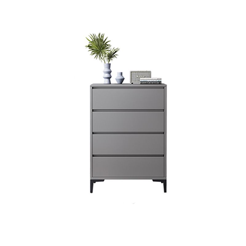 Contemporary Grey Rectangle Accent Chest with Drawers and Metal Legs