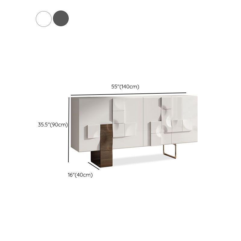 Wood Modern Living Room 35.4" Tall Accent Cabinet with Doors