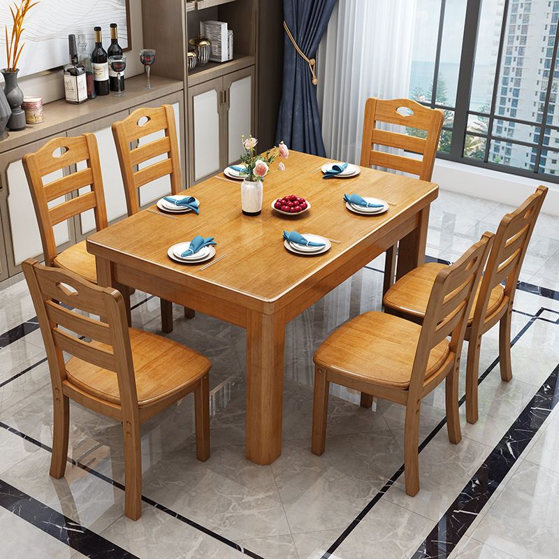 Rubberwood Solid Wood Dining Table Contemporary Dining Table