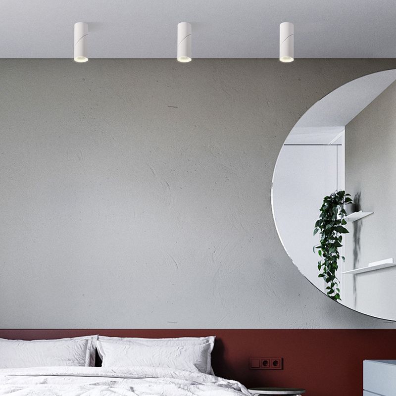 Modern Concise LED Ceiling Lamp Aluminium 1 Light Flush Mount for Clothing Store