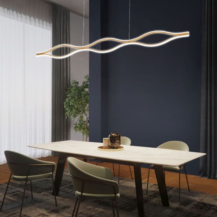 Lumo Curved Metal Island Light Light Modern Style Isola LED Light per sala da pranzo