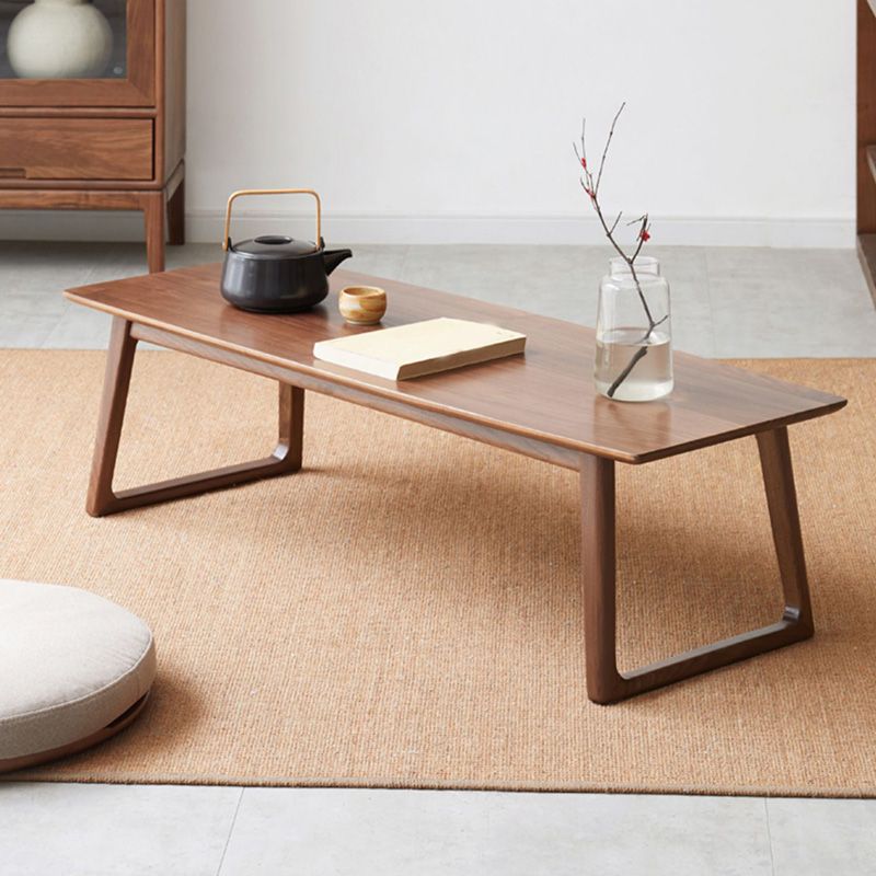 Sled Brown Solid Wood Rectangle Bedroom Modern 1 Coffee Table