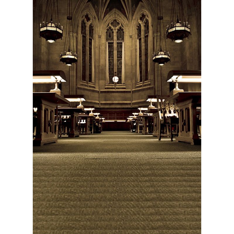 Modern Interior Church Wallpaper Murals Brown Moisture Resistant Wall Covering for Accent Wall