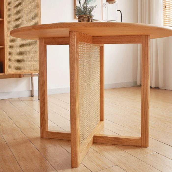 Solid Wood Dining Table Set 1/3/5 Pcs Round Dining Table with Windsor Chairs