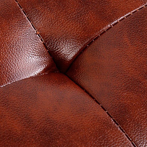 Tufted Ottoman Tear Resistant Faux Leather Contemporary Footstool Ottoman
