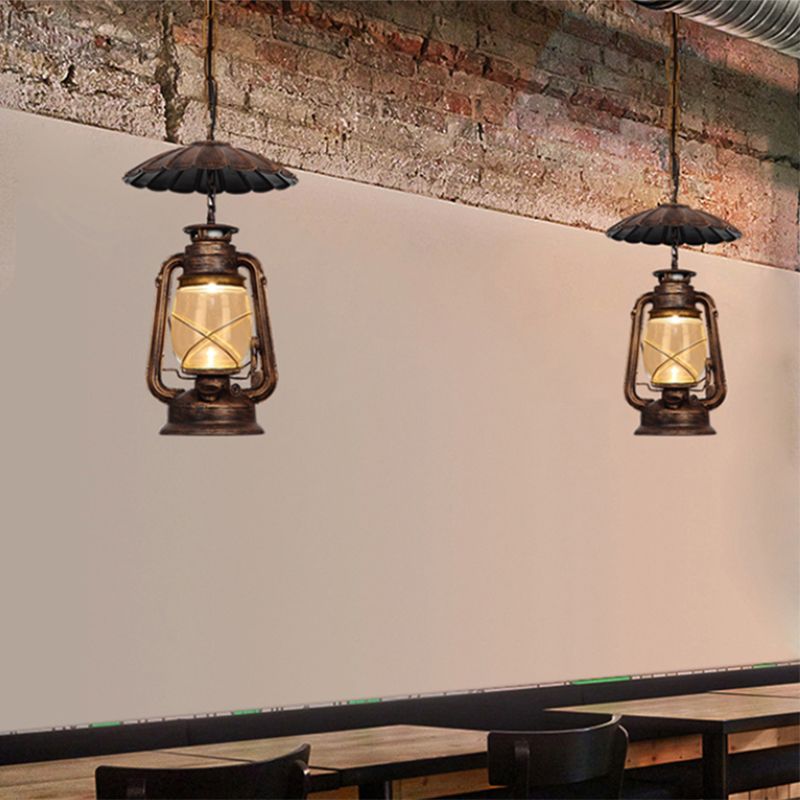 Nautical Style Kerosene Lamp Shaped 1 Head Hanging Light Metal Pendant Lamp