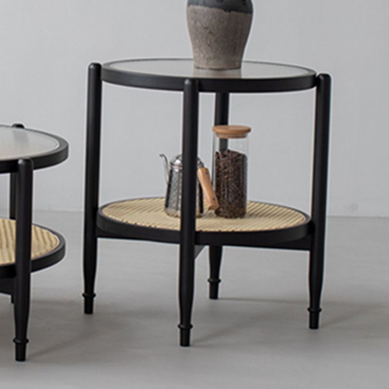Tropical Coffee Table Solid Wood Black Coffee Cocktail Table