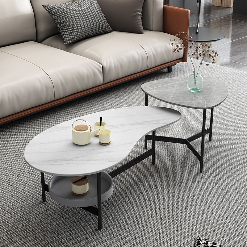 Modern Slate Bunching Tables Free-Form Coffee Table Set with 3 Legs