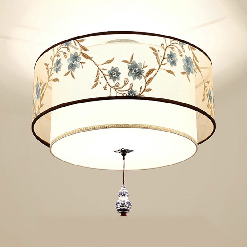 Modern Fabric Flush Mount Ceiling Light Simple Flush Mount Light Fixture