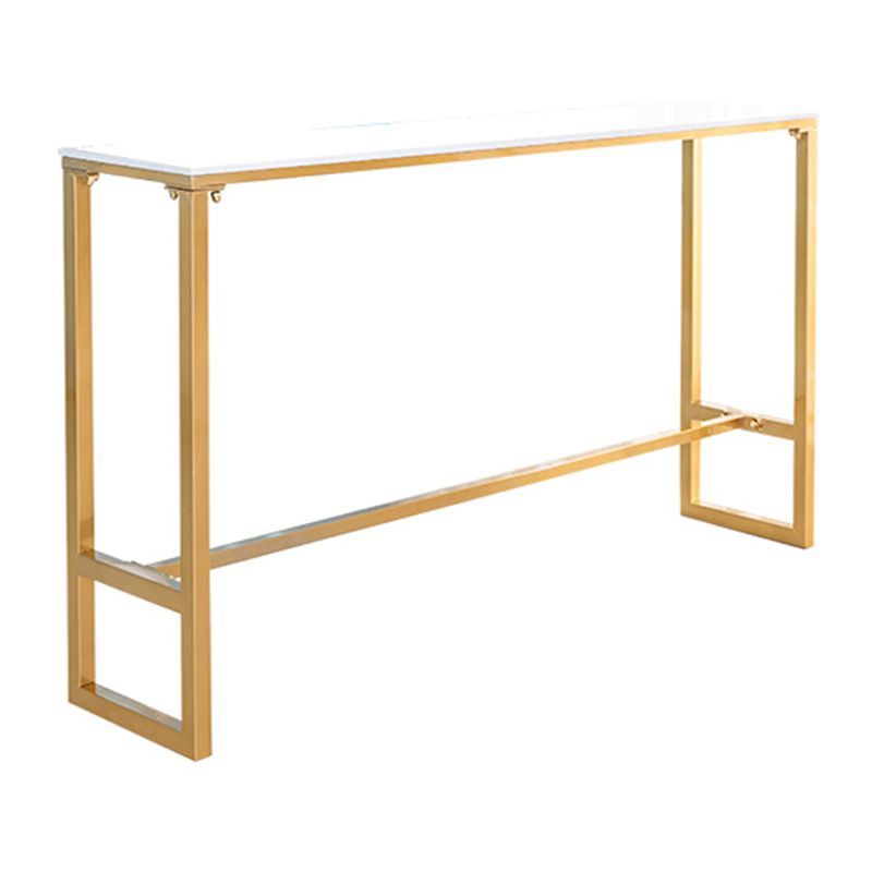 Indoor Glam Counter Height Set 1/2/4/7 Pieces Rectangle White Stone Pub Table Set