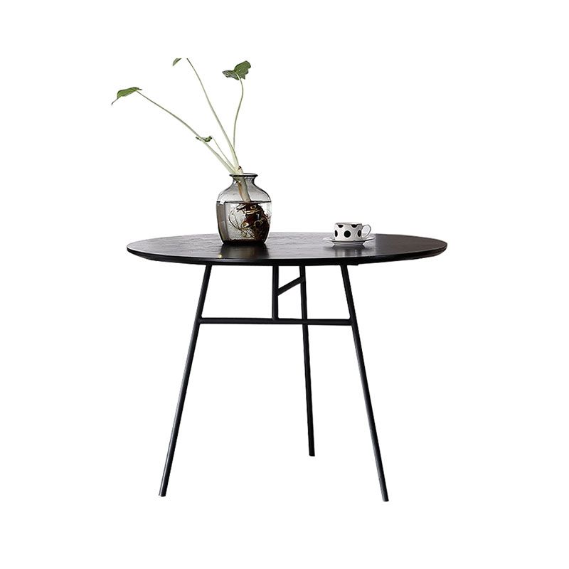 Round Wood Dining Table with Padded Chairs 1/2/3 Pieces Black Dinette Set for Home