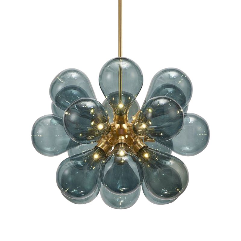 Modern Style Balloon Chandelier Glass Living Room Hanging Light in Gold