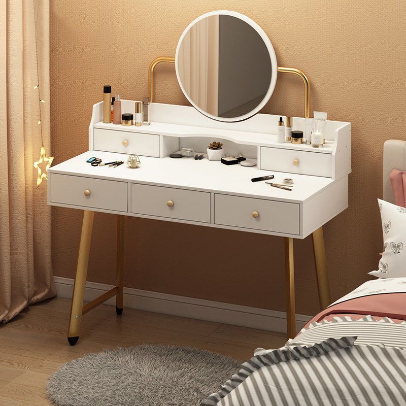 Scandinavian Wooden Dressing Table Mirror Make-up Vanity with Drawers