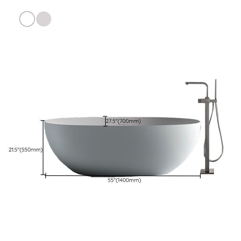 Stone Soaking Bathtub Antique Finish Oval Freestanding Bath Tub