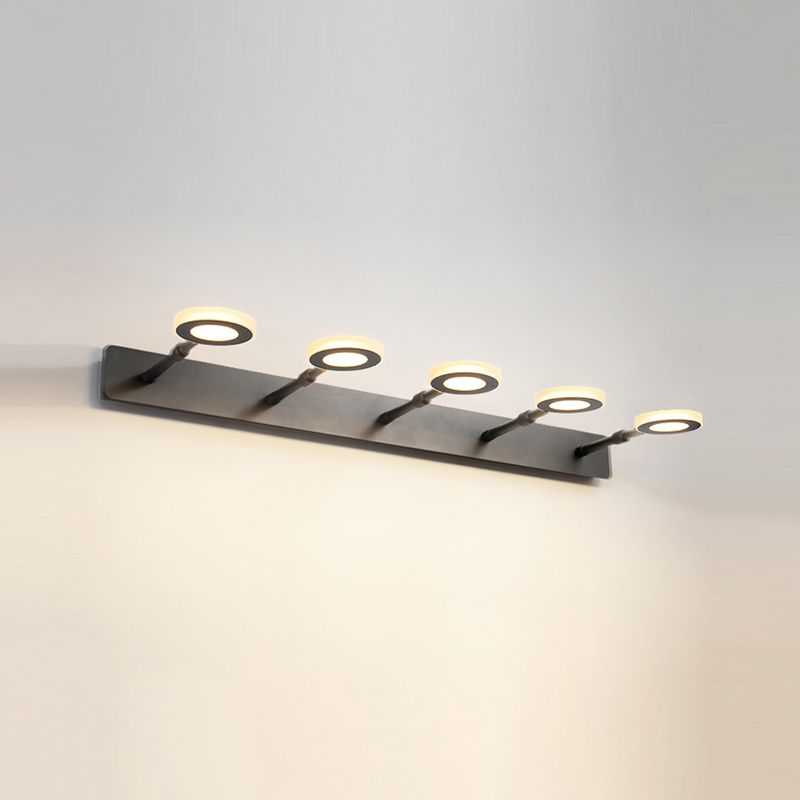 Modern Simple Mirror Lamp Fixture LED Round Makeup Mirror Lamp for Bathroom Toilet