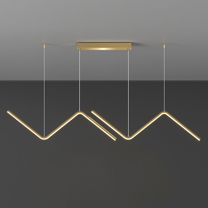 Modernism 2-Light Black/Golden Ceiling Light Metal Kitchen Island Lighting