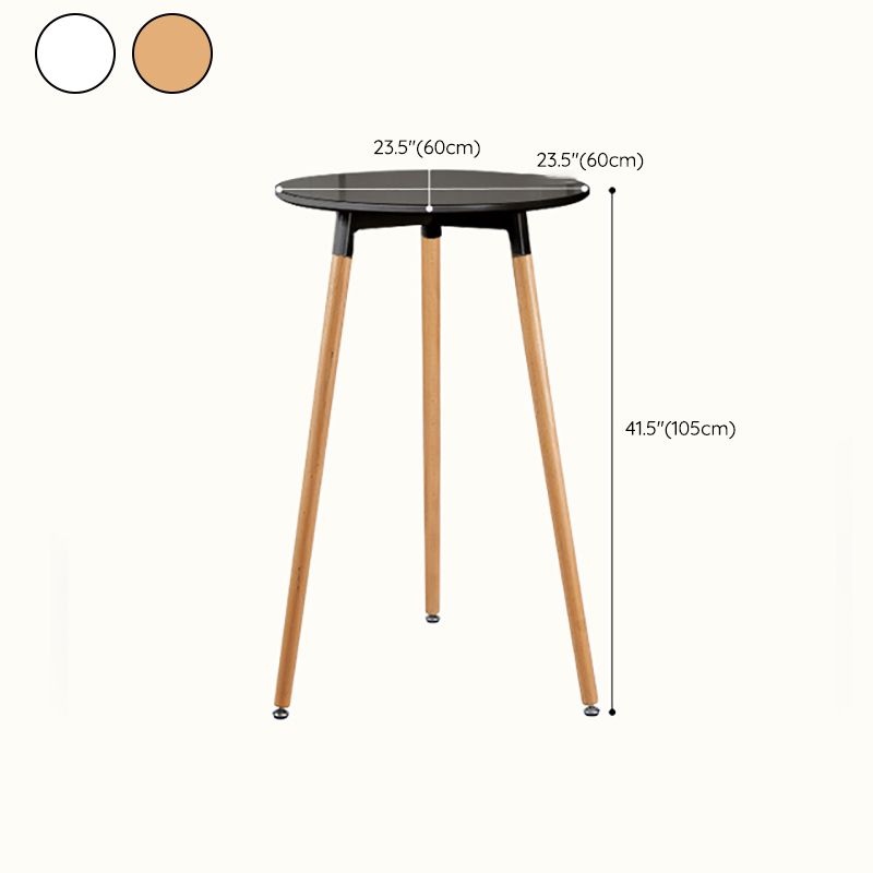 Beech Solid Wood Legs Bar Table Glam Round and Square Bar Table