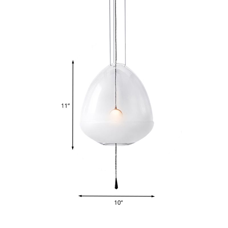 Elliptisch bedhanger verlichting helder mat glas