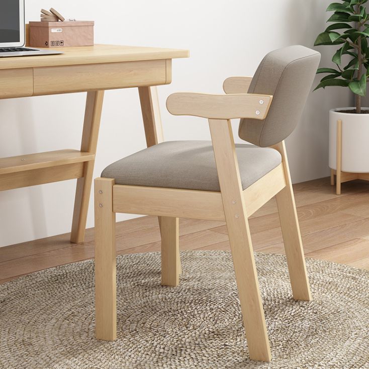 Fauteuil de salle à manger moderne en bois avec coussin de couleur, chaise d'appoint à dossier ouvert