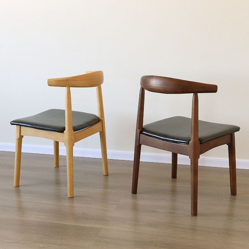 PU Leather Dining Chairs Industrial Design Open Back Dining Side Chair