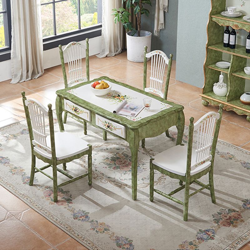 Mid-Century Modern Dining Table Rectangle Solid Wood Dining Table for Home Use