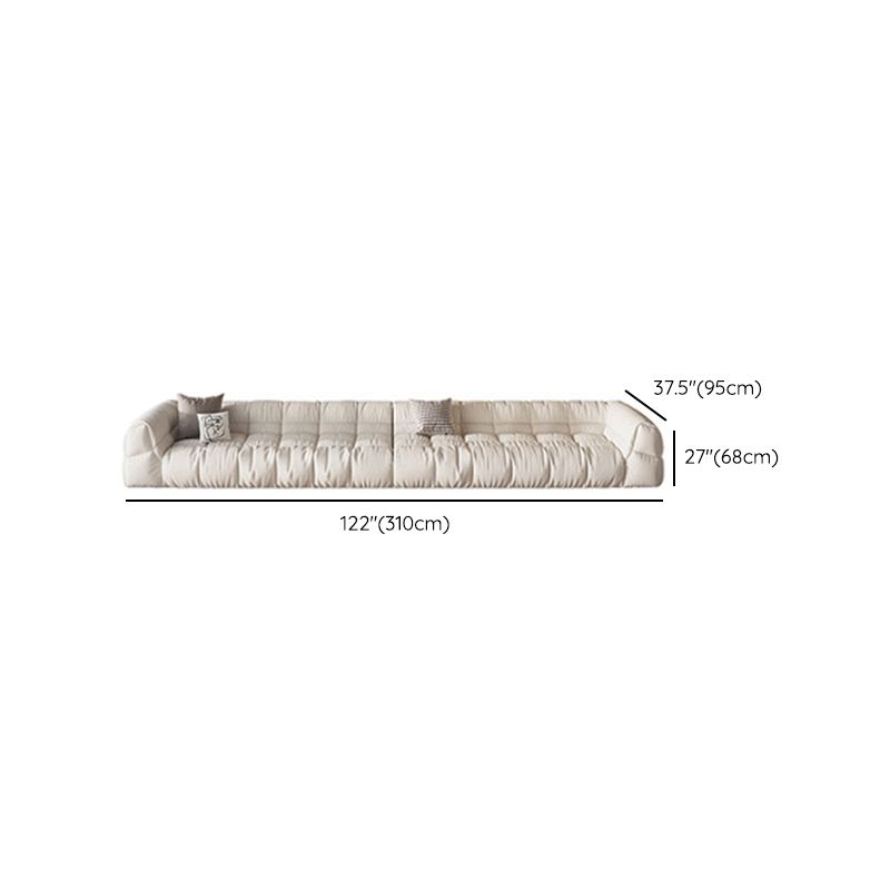 Contemporary White Cushions Tuxedo Arm Living Room Standard Settee