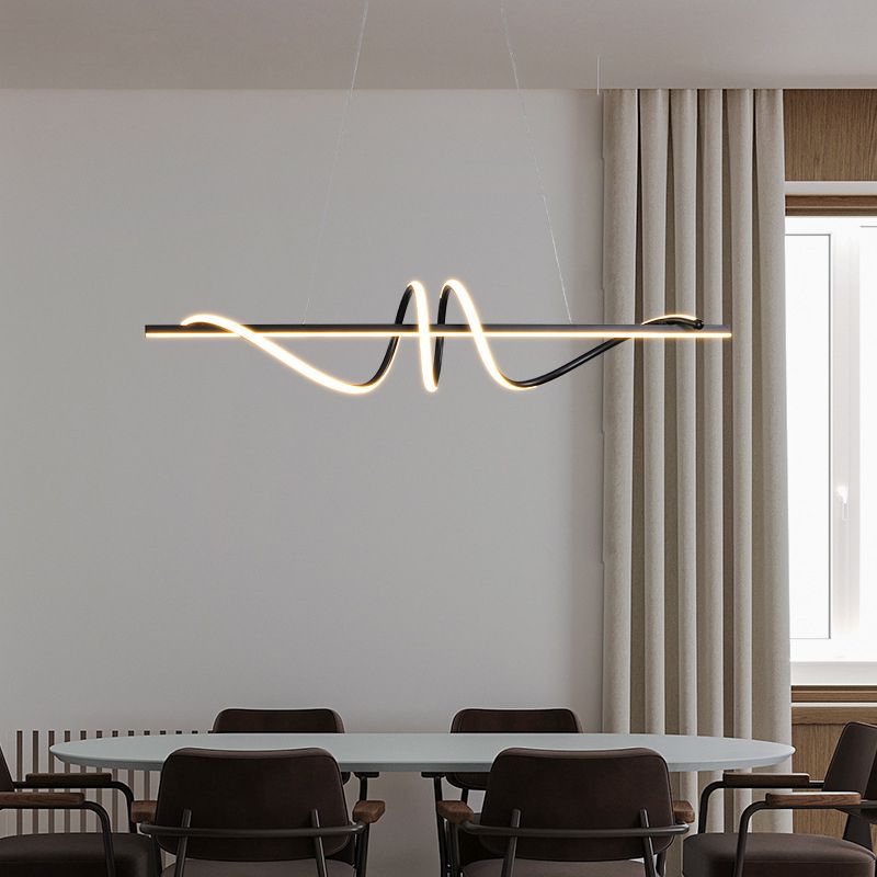LED Kitchen Island Lighting Modern Golden/Black Ceiling Light for Foyer