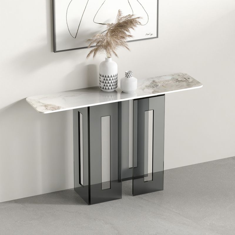 Modern Rectangle Console Accent Table with Acrylic Bracket for Hall