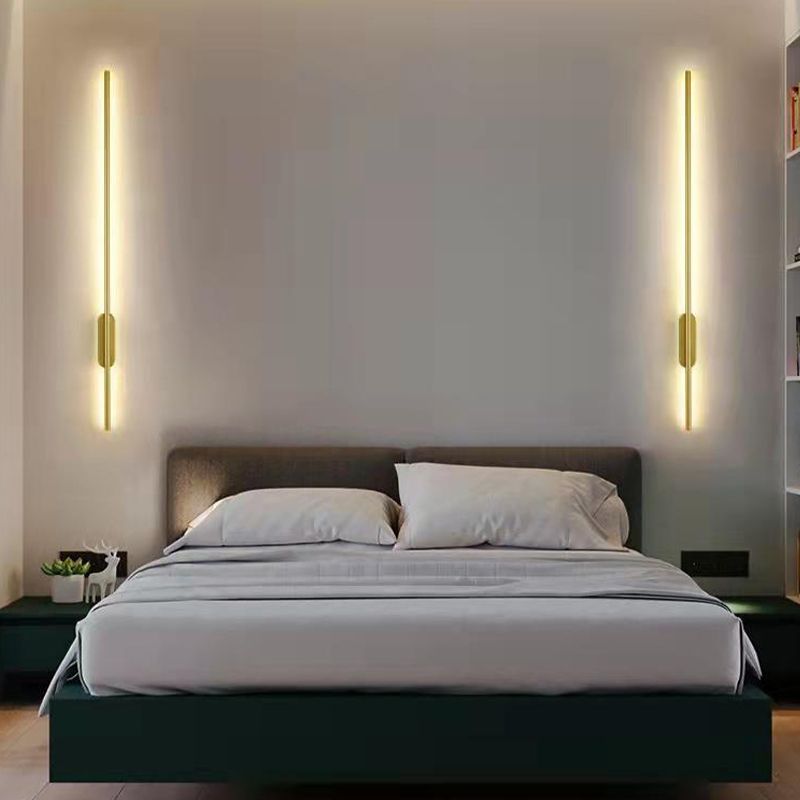 Metal Linear Sconces Indoor Contemporary 1 Light Wall Light Fixture for Bedroom
