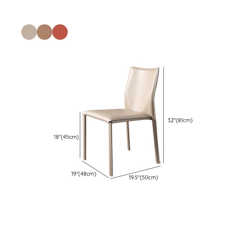 Faux Leather Kitchen Dining Chairs Armless Chairs with Metal Base