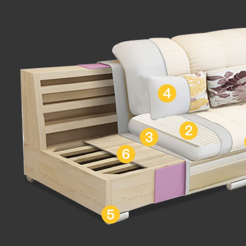 Scandinavian Pillow Top Arm Sectionals Sofa, Faux leather Chesterfield Sectionals