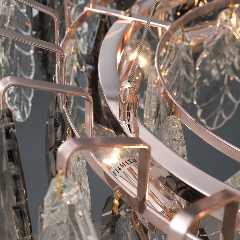 Candelera de cristal de lámpara de lámpara de estilo moderno para sala de estar de dormitorio