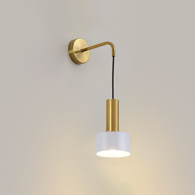 Modern Style Sconce Light Fixtures Cylinderical 1-Light Metal Wall Mounted Lighting