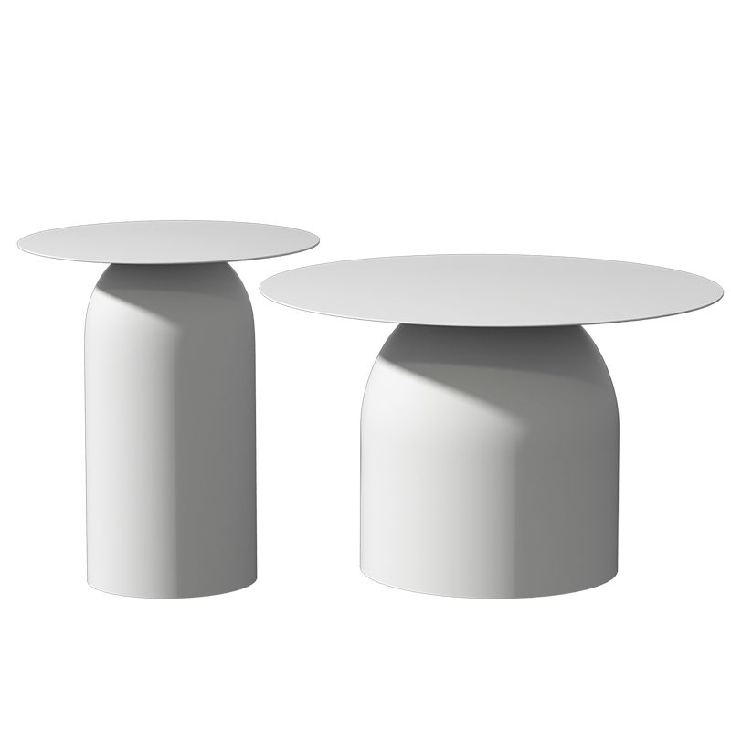 Mid-Century Modern Metal Coffee Table Round 1/2 Cocktail Table